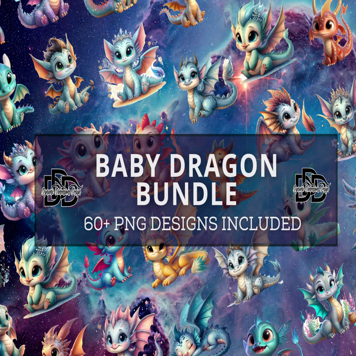 Baby Dragon Clipart PNG Bundle