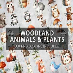 Woodland Animals Clipart Bundle Sublimation PNG files