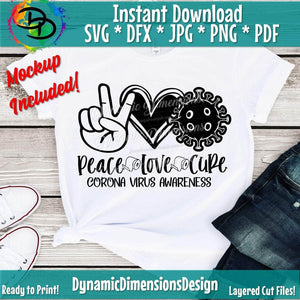Peace love Cure Corona Virus