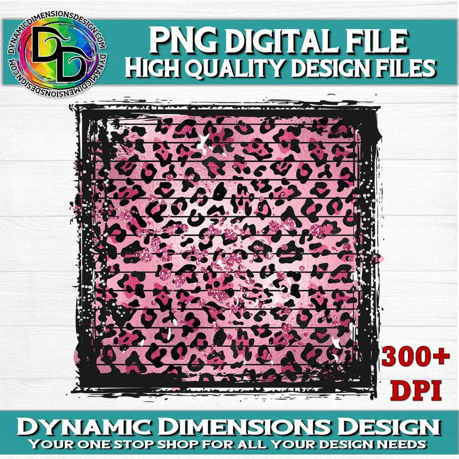 Pink Leopard Sublimation Square Distressed