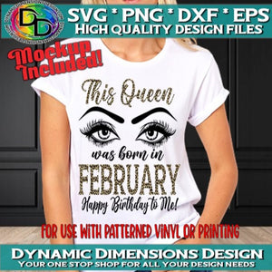 This Queen was Born in February svg, png, instant download, dxf, eps, pdf, jpg, cricut, silhouette, sublimtion, printable
