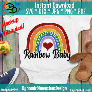 Rainbow Baby svg, png, instant download, dxf, eps, pdf, jpg, cricut, silhouette, sublimtion, printable