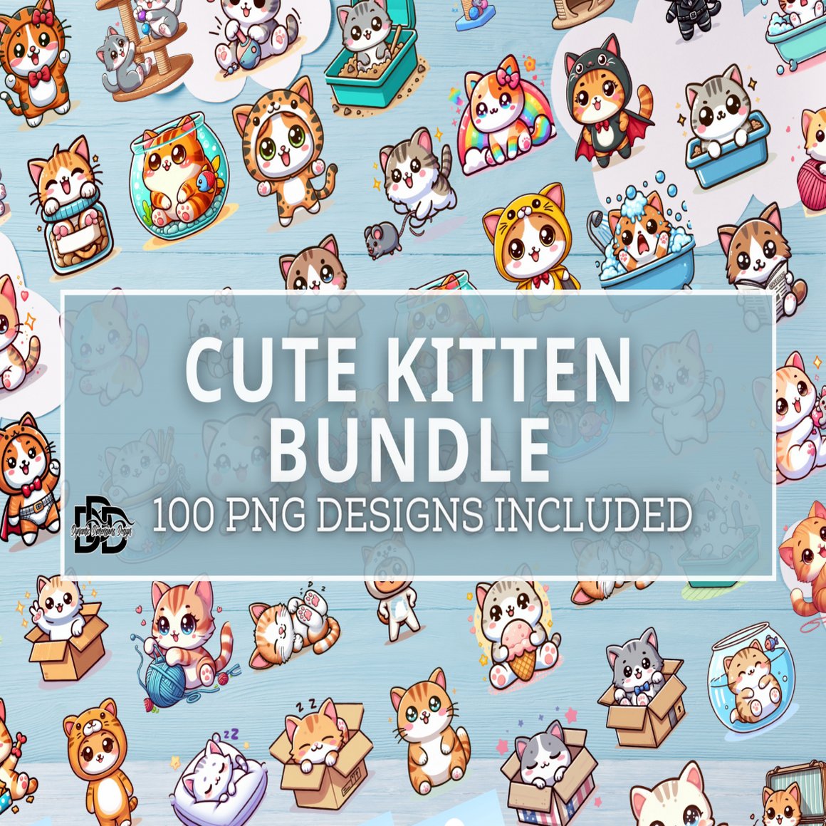 Kitten Clipart PNG Bundle