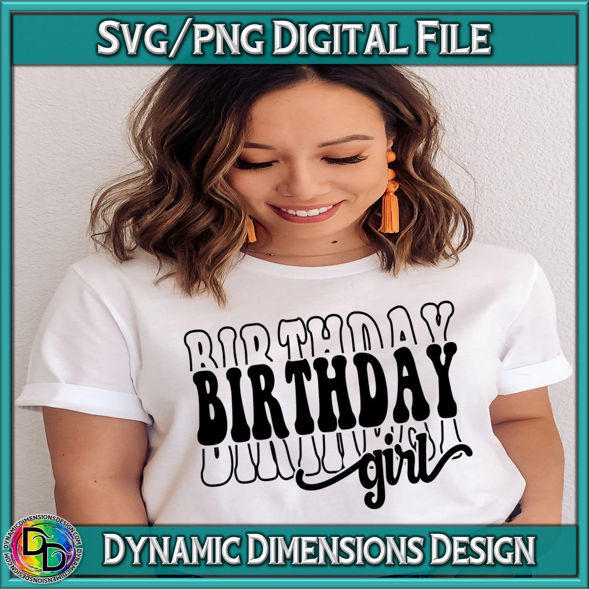 Retro Birthday Girl Stacked svg, png, instant download, dxf, eps, pdf, jpg, cricut, silhouette, sublimtion, printable