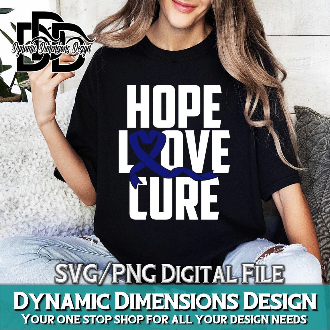 Hope Love Cure, Blue Ribbon, Cancer Bundle svg, png, instant download, dxf, eps, pdf, jpg, cricut, silhouette, sublimtion, printable