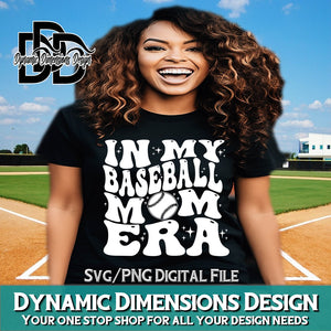 In My Baseball Mom Era svg, png, instant download, dxf, eps, pdf, jpg, cricut, silhouette, sublimtion, printable