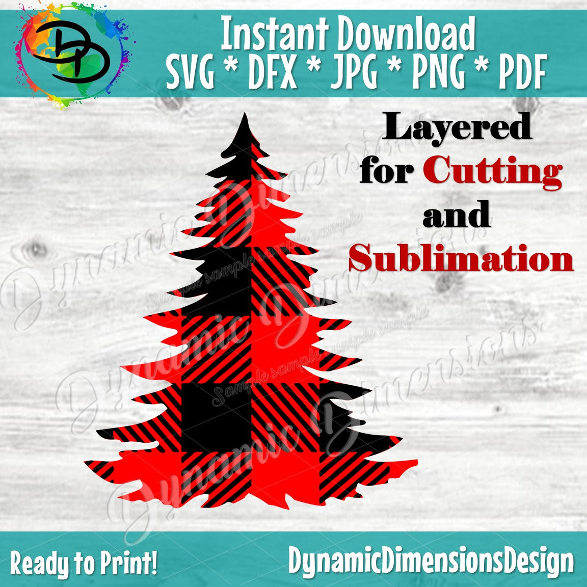 Layered Buffalo Plaid Tree svg, png, instant download, dxf, eps, pdf, jpg, cricut, silhouette, sublimtion, printable