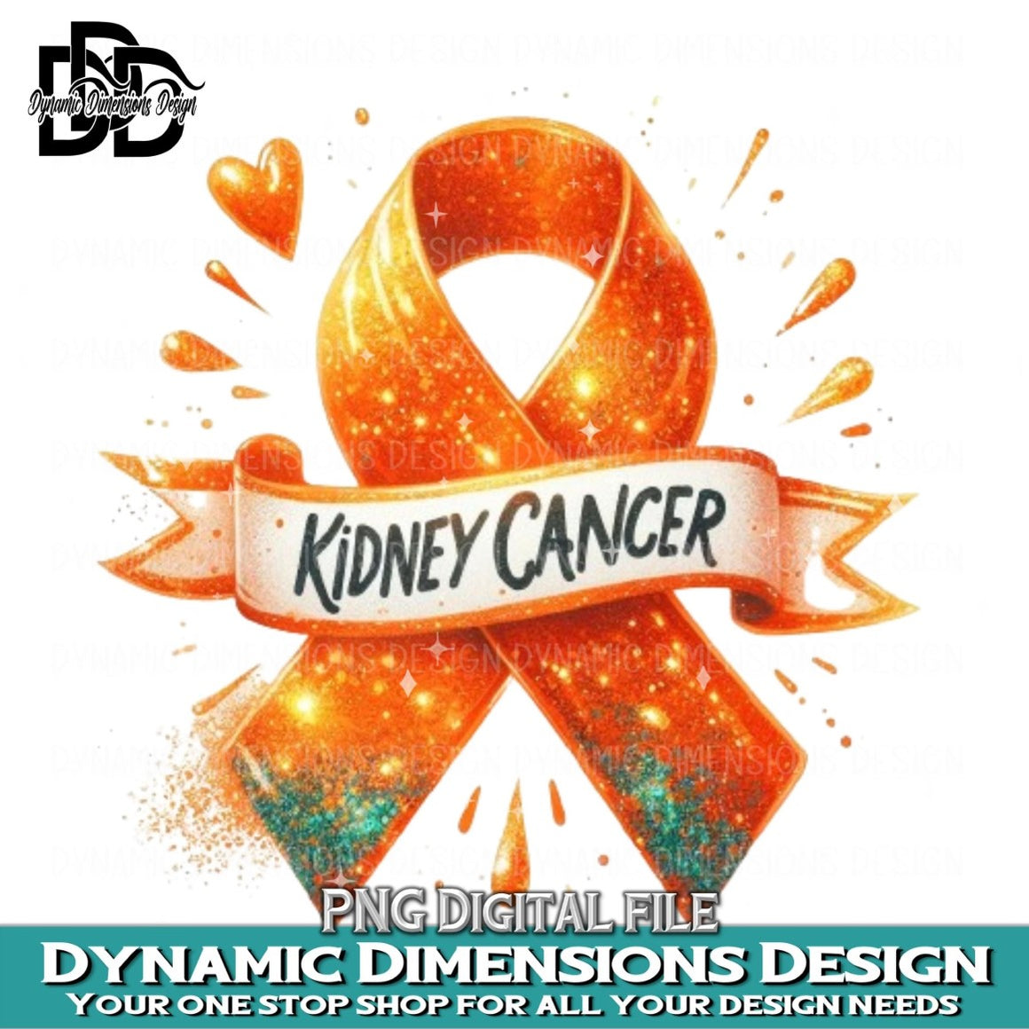 Kidney Cancer Awareness Ribbon, Orange PNG