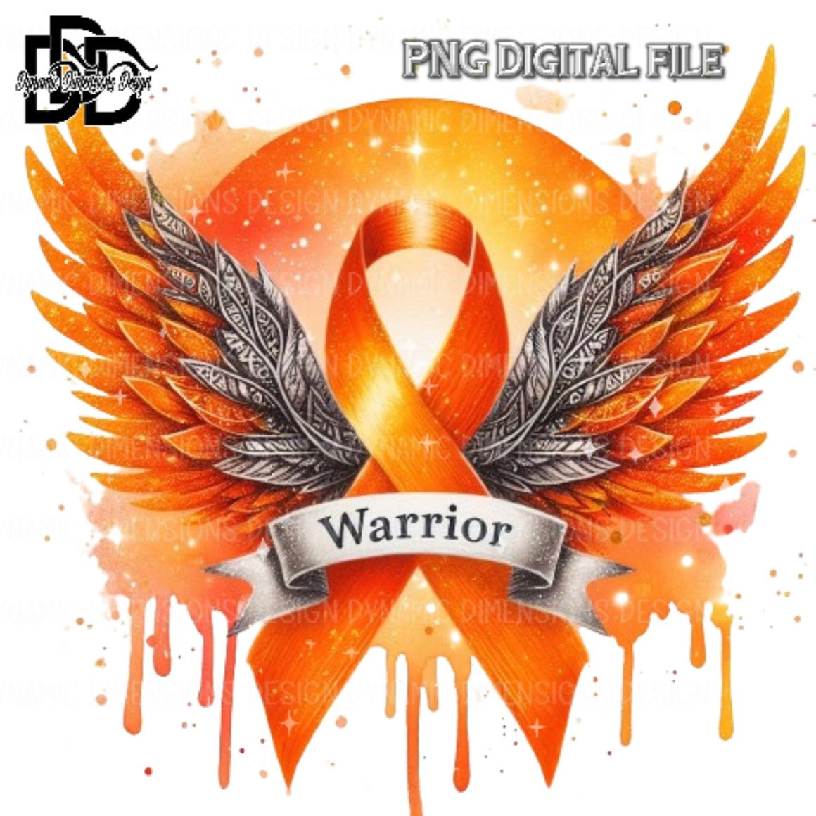 Warrior Awareness Ribbon, Orange PNG