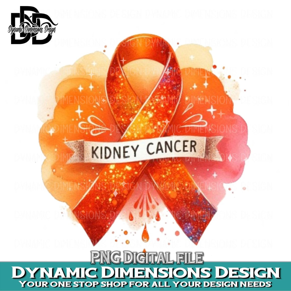 Kidney Cancer Awareness Ribbon, Orange PNG