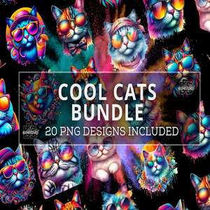 Cool Cat PNG Clipart Bundle