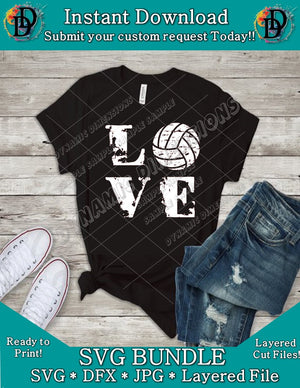 LOVE Volleyball Distressed