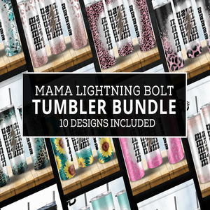 Mama Lightning Bolt Tumbler Bundle svg, png, instant download, dxf, eps, pdf, jpg, cricut, silhouette, sublimtion, printable