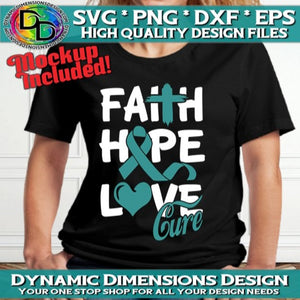 Faith, Hope, Love, Cure Ovarian/Cervical Cancer