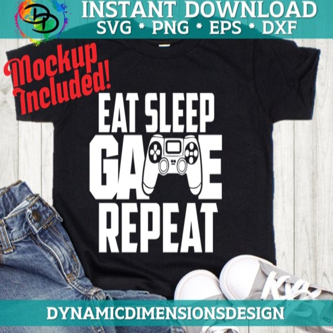 Eat Sleep Game Repeat svg, png, instant download, dxf, eps, pdf, jpg, cricut, silhouette, sublimtion, printable