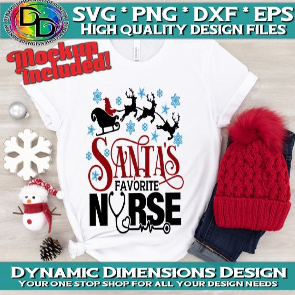 Santa's favorite Nurse svg, png, instant download, dxf, eps, pdf, jpg, cricut, silhouette, sublimtion, printable
