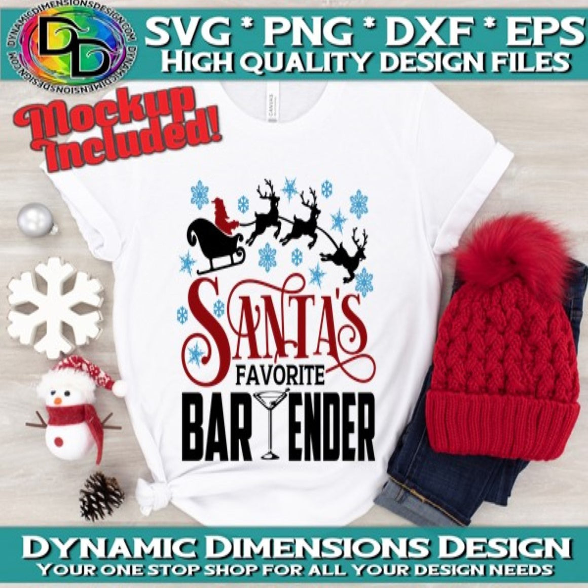 Santa's favorite Bartender svg, png, instant download, dxf, eps, pdf, jpg, cricut, silhouette, sublimtion, printable