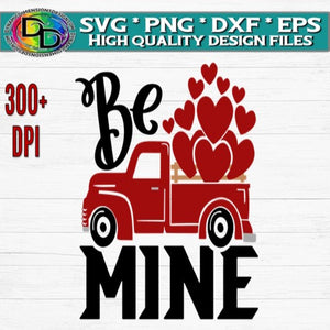 Be Mine Valentines Truck with Hearts