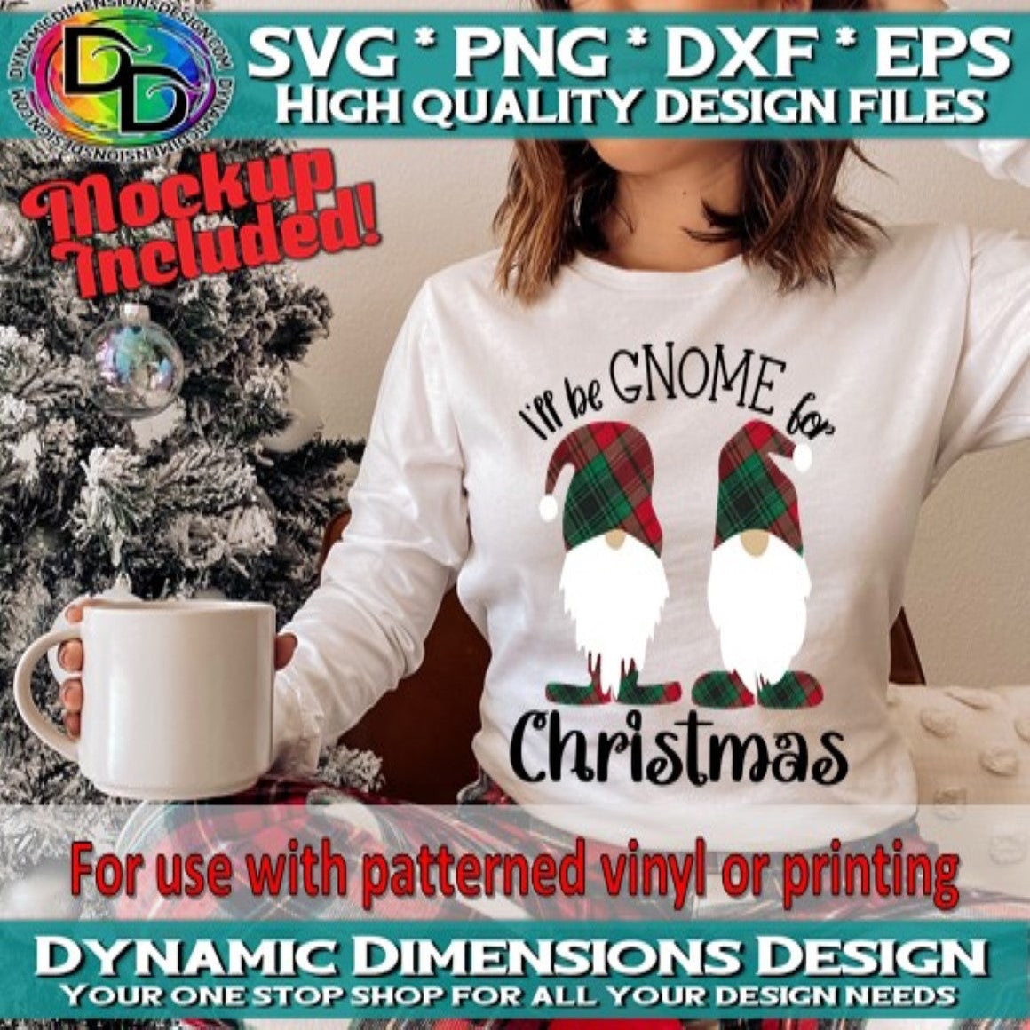I'll Be Gnome for Christmas svg, png, instant download, dxf, eps, pdf, jpg, cricut, silhouette, sublimtion, printable