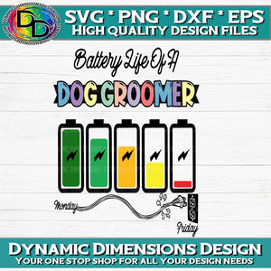 Battery LIfe of a Dog Groomer svg, png, instant download, dxf, eps, pdf, jpg, cricut, silhouette, sublimtion, printable