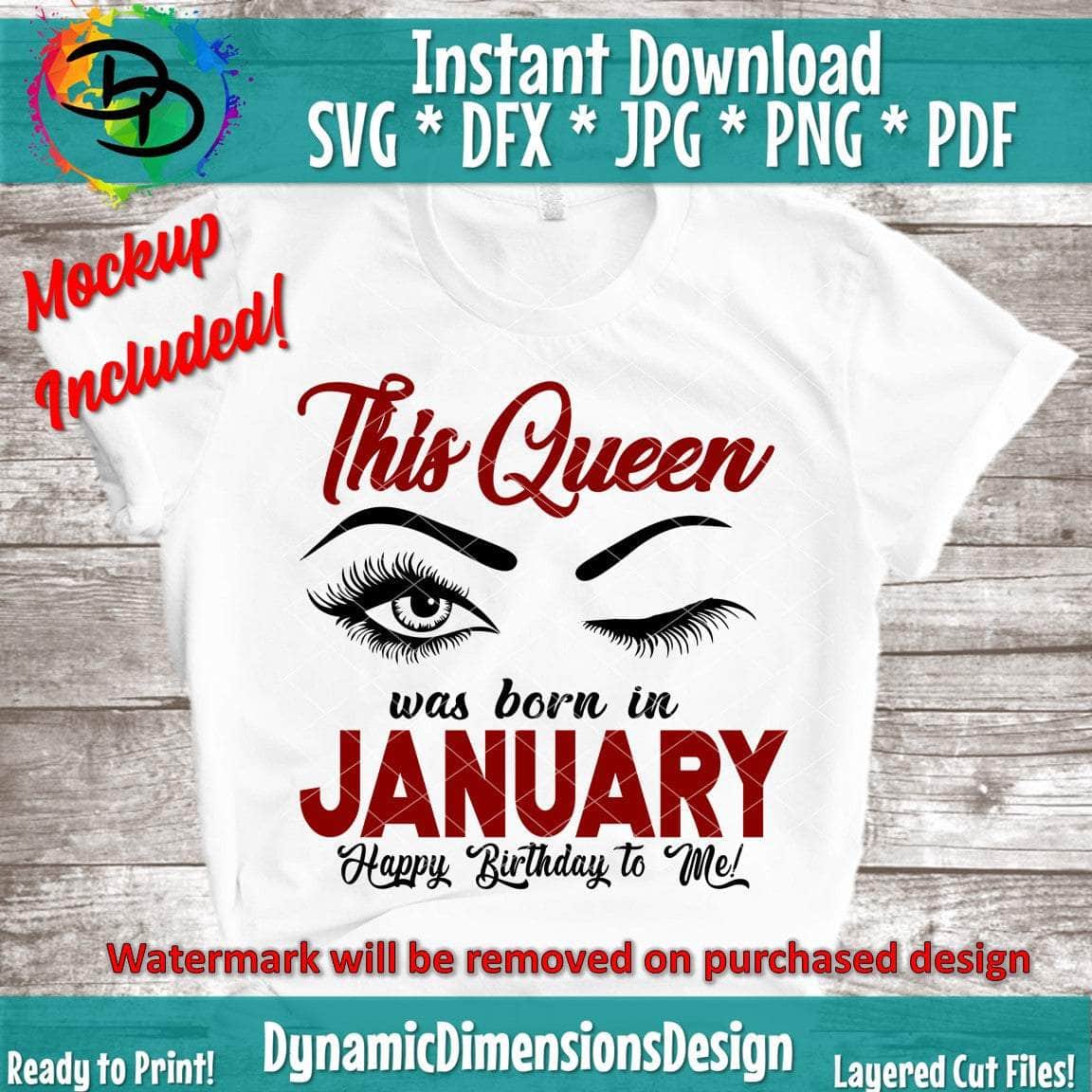 This Queen was born in January svg, png, instant download, dxf, eps, pdf, jpg, cricut, silhouette, sublimtion, printable