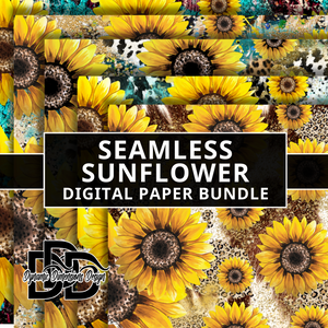 Sunflower Leopard Pattern Digital Paper Bundle svg, png, instant download, dxf, eps, pdf, jpg, cricut, silhouette, sublimtion, printable