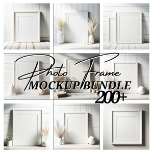 250+ White Wood Background Frame Mockup Bundle