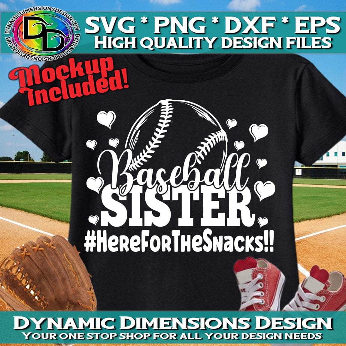 Baseball Sister _ Here for the Snacks svg, png, instant download, dxf, eps, pdf, jpg, cricut, silhouette, sublimtion, printable