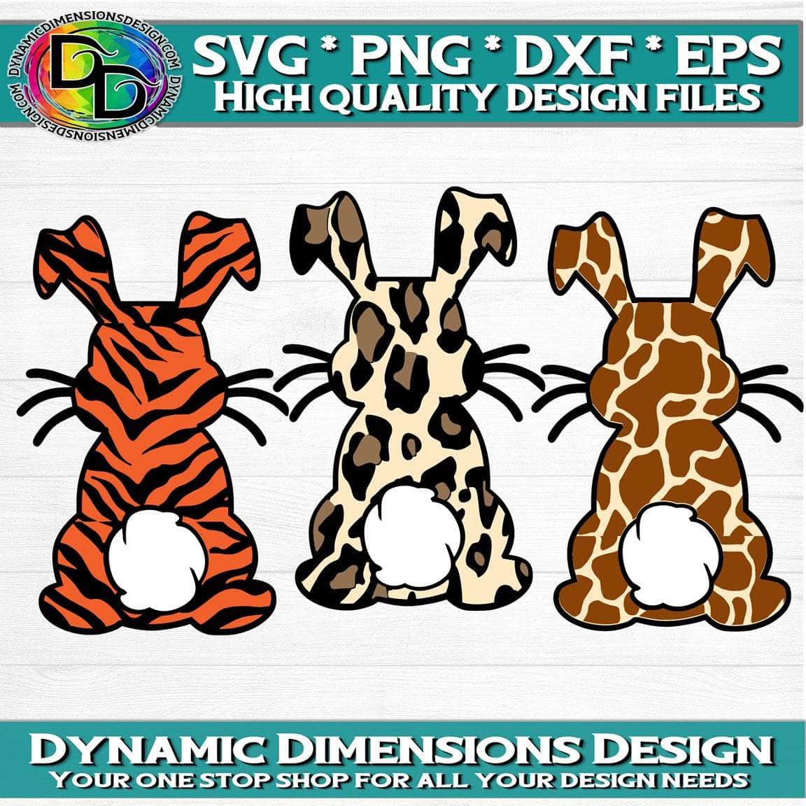 Animal Print Bunnies svg, png, instant download, dxf, eps, pdf, jpg, cricut, silhouette, sublimtion, printable