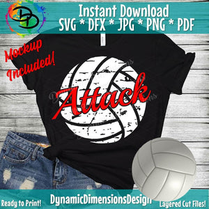 Attack Distressed Volleyball