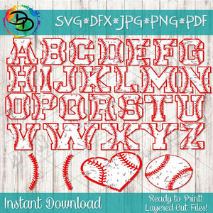 Baseball Letters and Numbers