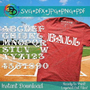 Baseball Letters and Numbers