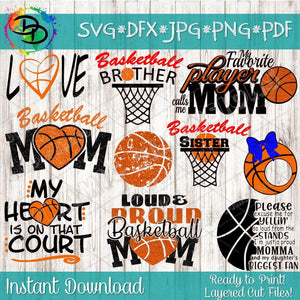 Basketball Bundle svg, png, instant download, dxf, eps, pdf, jpg, cricut, silhouette, sublimtion, printable