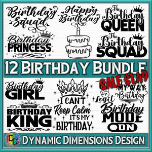 Birthday Bundle svg, png, instant download, dxf, eps, pdf, jpg, cricut, silhouette, sublimtion, printable