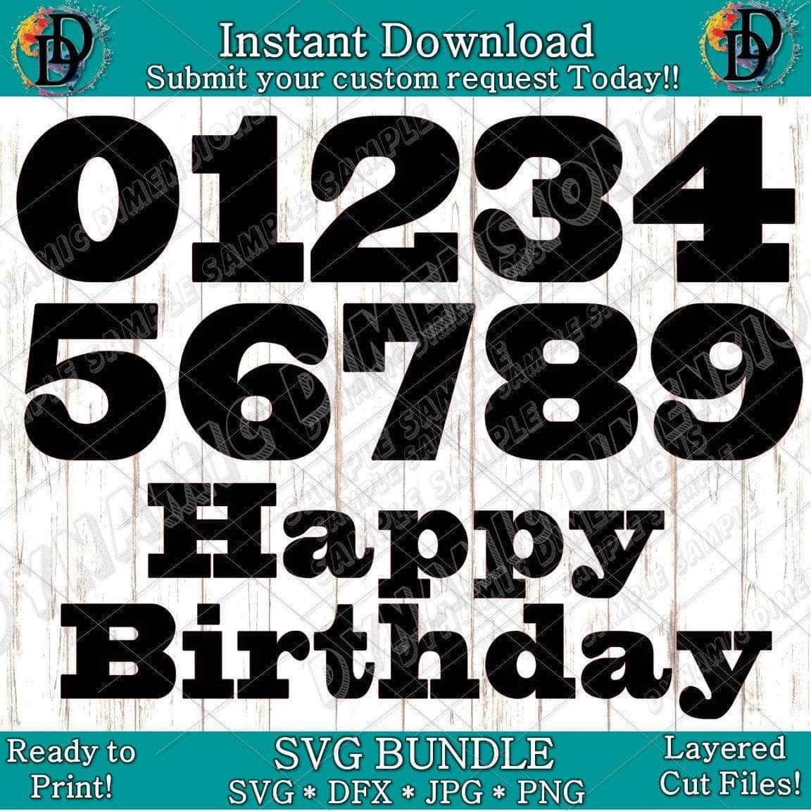 Birthday Font Numbers