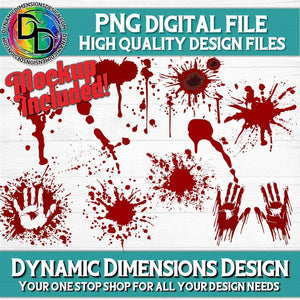 Blood Spatter Bundle svg, png, instant download, dxf, eps, pdf, jpg, cricut, silhouette, sublimtion, printable