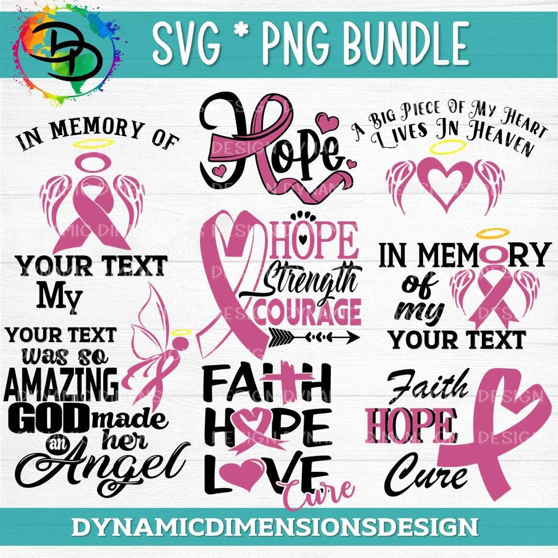 Breast Cancer Bundle svg, png, instant download, dxf, eps, pdf, jpg, cricut, silhouette, sublimtion, printable