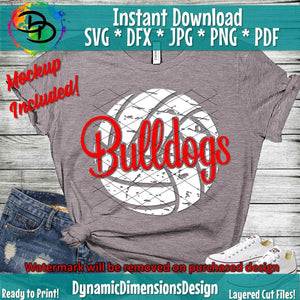 Bulldogs Distressed Volleyball