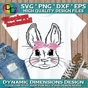 Bunny with Bandana svg, png, instant download, dxf, eps, pdf, jpg, cricut, silhouette, sublimtion, printable