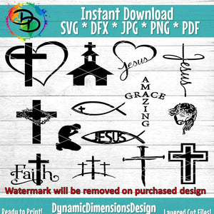 Christian Clipart Bundle svg, png, instant download, dxf, eps, pdf, jpg, cricut, silhouette, sublimtion, printable