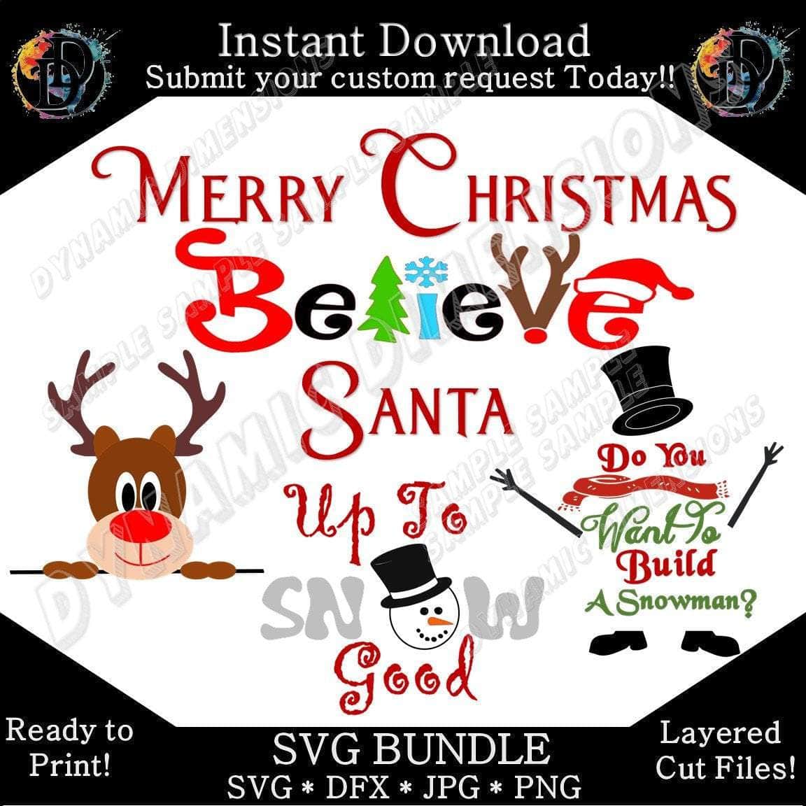 Christmas Svg Bundle svg, png, instant download, dxf, eps, pdf, jpg, cricut, silhouette, sublimtion, printable
