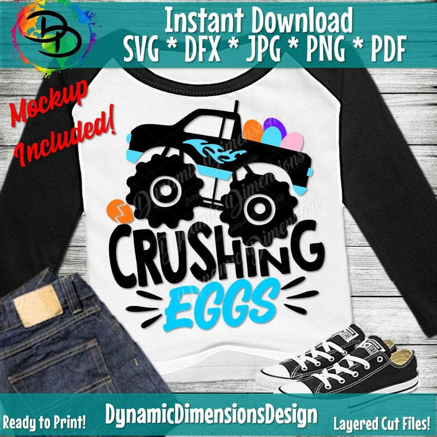 Crushing Eggs Monster truck svg, png, instant download, dxf, eps, pdf, jpg, cricut, silhouette, sublimtion, printable