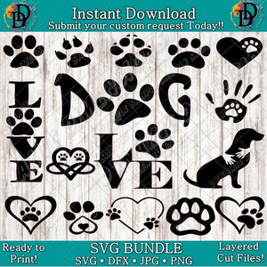 Dog Bundle svg, png, instant download, dxf, eps, pdf, jpg, cricut, silhouette, sublimtion, printable