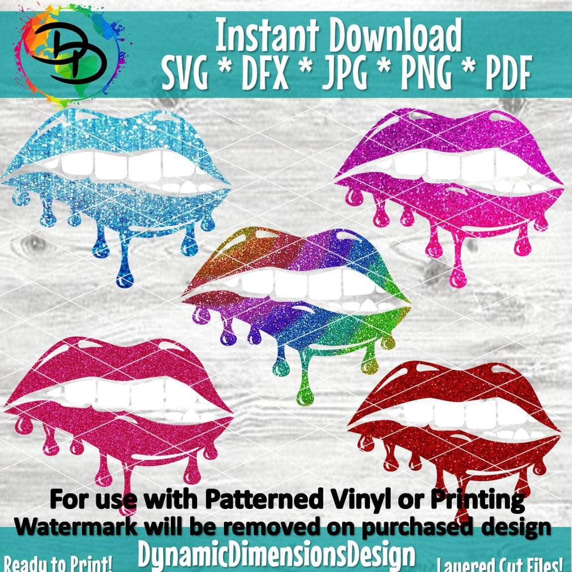 Drip Lip Bundle svg, png, instant download, dxf, eps, pdf, jpg, cricut, silhouette, sublimtion, printable