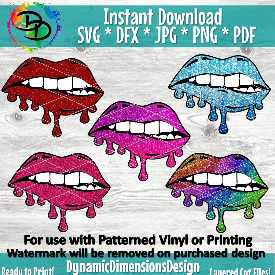 Drip Lip Bundle svg, png, instant download, dxf, eps, pdf, jpg, cricut, silhouette, sublimtion, printable