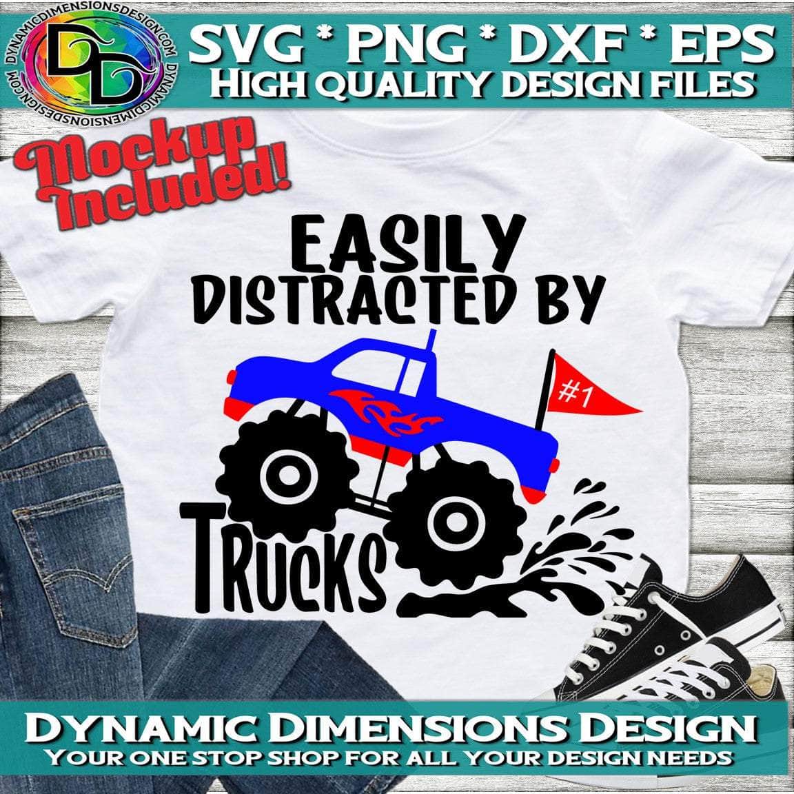 Easily Distracted By Trucks svg, png, instant download, dxf, eps, pdf, jpg, cricut, silhouette, sublimtion, printable