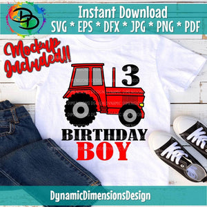 Farm Tractor Birthday Boy SVG/PNG