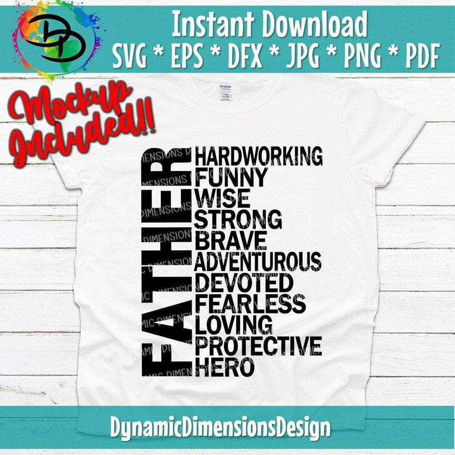Father Adjectives svg, png, instant download, dxf, eps, pdf, jpg, cricut, silhouette, sublimtion, printable