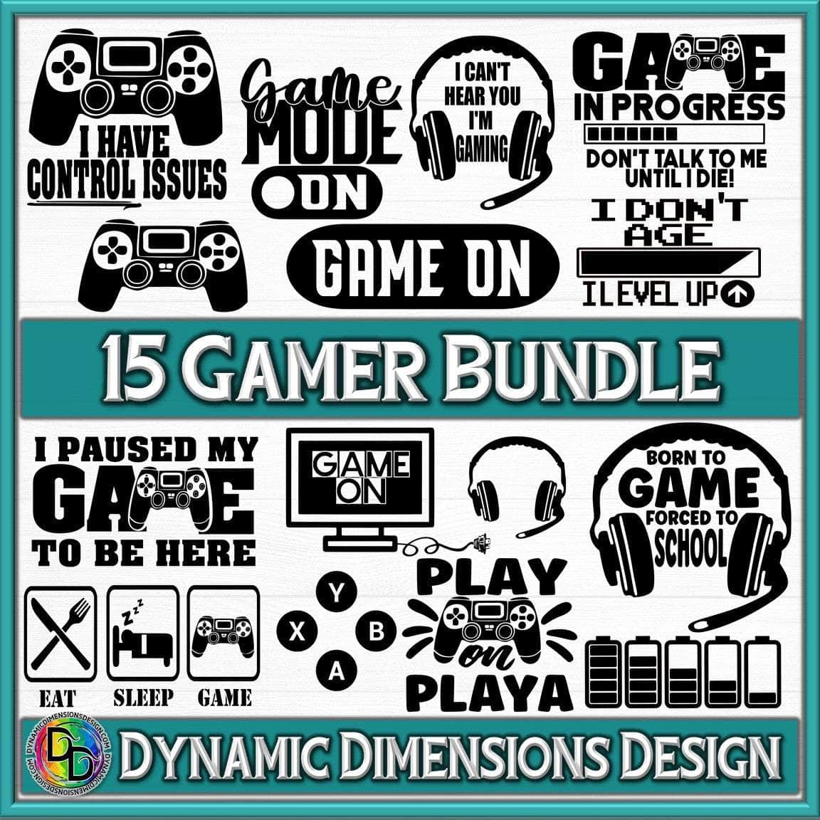 Gamer Bundle svg, png, instant download, dxf, eps, pdf, jpg, cricut, silhouette, sublimtion, printable