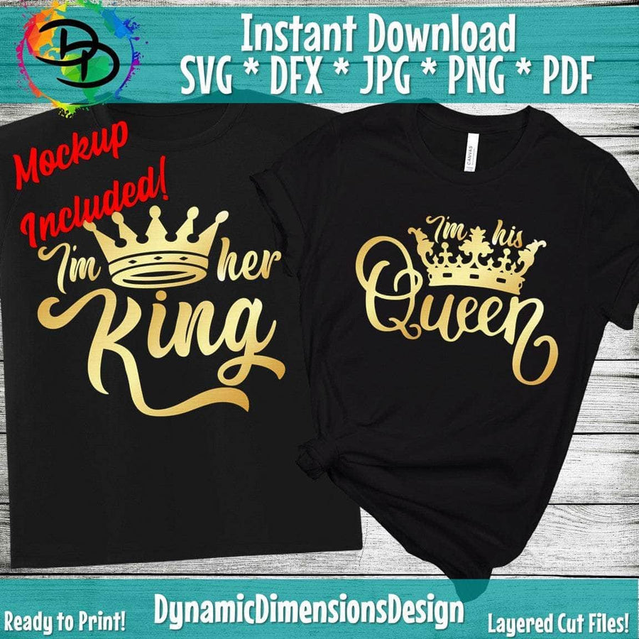 His Queen Her King Bundle svg, png, instant download, dxf, eps, pdf, jpg, cricut, silhouette, sublimtion, printable